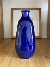 日本回流 酒瓶 花瓶 花入 花生 酒器 酒具 花道 兰釉 浑然一体 造型独特 四方形