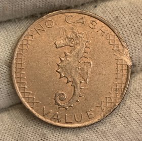 海马图案代币 23mm 有明显磕碰