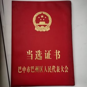 巴中当选证书