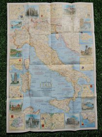 National Geographic国家地理杂志地图系列之1970年6月 Italy 意大利地图