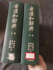 广汉和辞典（上中卷）16开精装，馆藏，品好