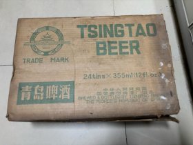 青岛啤酒听装纸箱标 八十年代