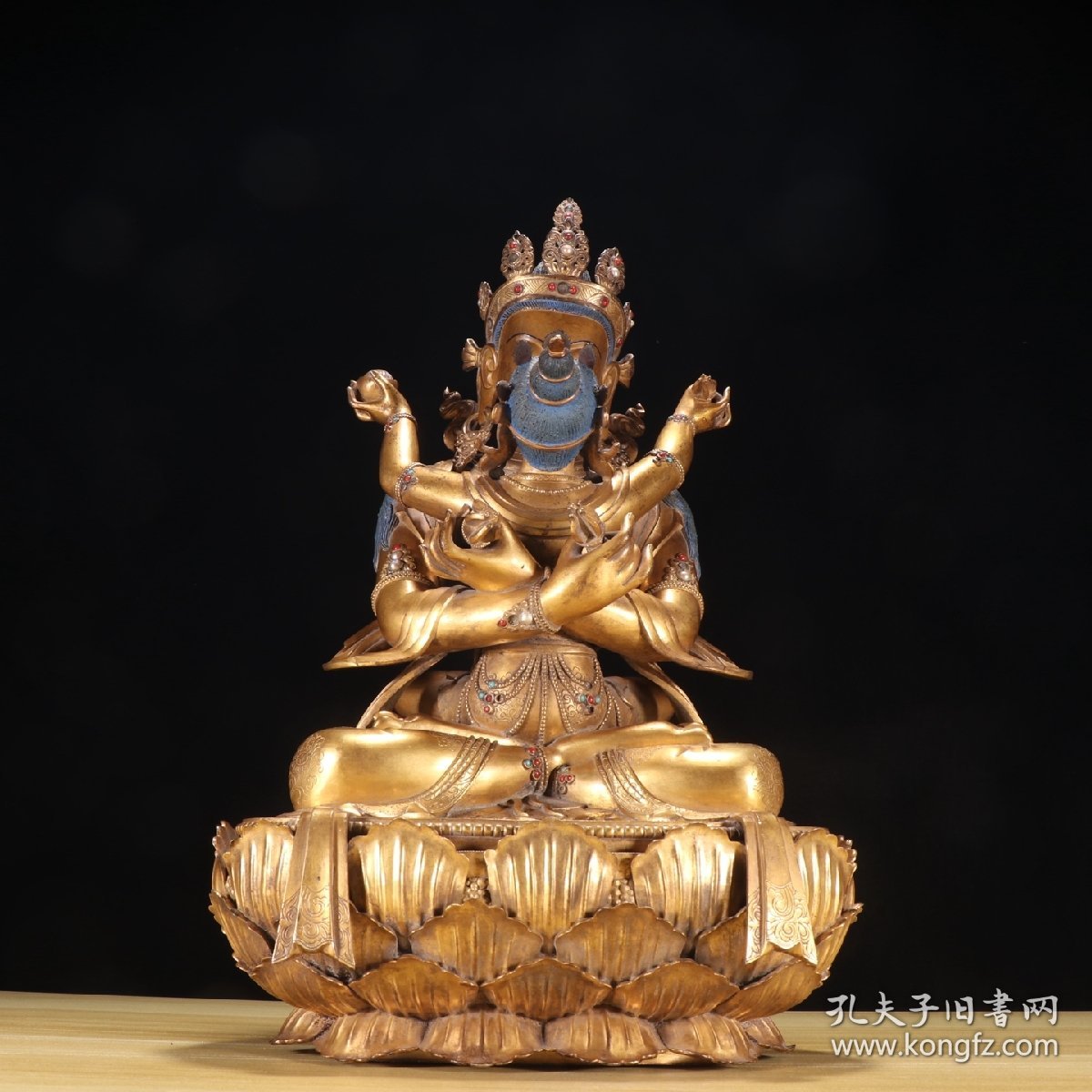 清代 铜鎏金双身金刚总持