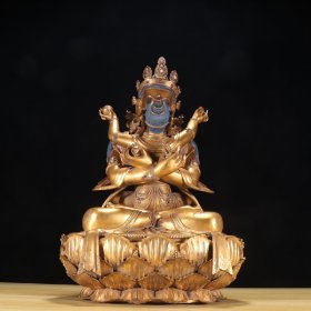 清代 铜鎏金双身金刚总持