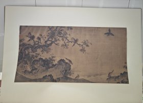 二玄社 宋元名画巨册选 五代 黄居寀 竹石锦鸠图 原尺寸 尺寸58*40 画心尺寸45.5*23.5