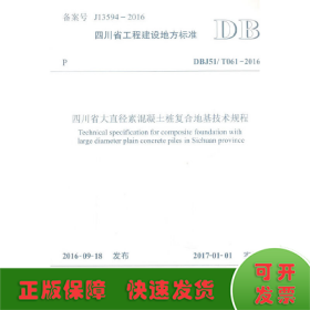 四川省大直径素混凝土桩复合地基技术规程（DBJ51/T061-2016）/四川省工程建设地方标准