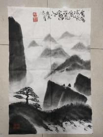 山水画，名头自查，软片66 X 43