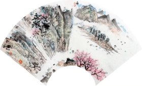 阳先顺，69*32扇面五幅打包 1963年5月生，湖南省新宁县人。现供职于衡阳师范学院，二级教授、中国美术家协会会员、湖南工笔画学会副会长、湖南省美术家协会理事，衡阳市美术家协会主席。