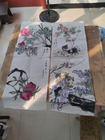 花鳥畫——李素華 繪（47X33）4張合售
