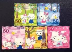 日本邮票信销，2009年，G31，HelloKitty 凯蒂猫，5全