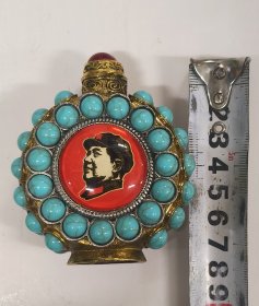 毛主席铜镶松石《鼻烟壶》