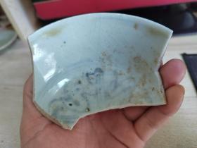 明代青花外花鸟内十字杵大碗瓷片标本