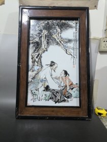 古玩旧藏华佗望断图瓷板画