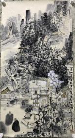 著名国画家车一丁作品真迹