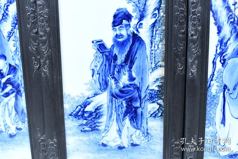 民国竹溪道人王步四爱人物瓷板画