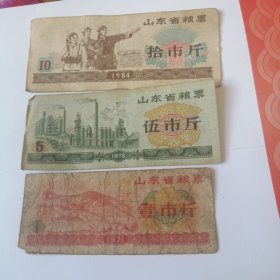 山东省粮票1976年3张