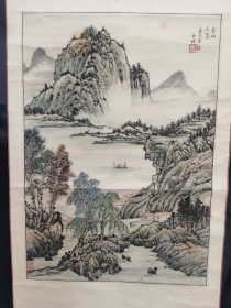 北京画家、胡玉珠老师作品（春山人家）、保真、保手绘（外尺约：145厘米*54厘米、画心约66.5厘米*46.5厘米）品相如图、自定、接受商品现状、到货后不接受任何理由找后找后账、收藏品不退换、合作愉快！