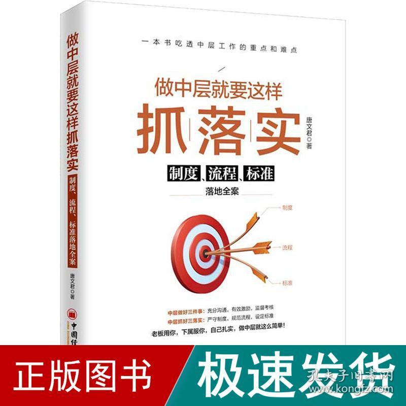 做中层要这样抓落实 制度、流程、标准落地全案 管理理论 唐文君 新华正版