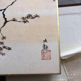 横山大观作 灵峰四趣 色纸绘 巧艺画 一函四副，品佳