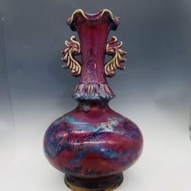 古代钧瓷窑变花瓶尺寸38*21厘米