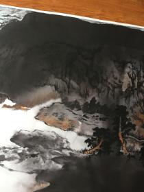 张大千 水竹居图。纸本大小89.19*179.56厘米。宣纸原色微喷印制,