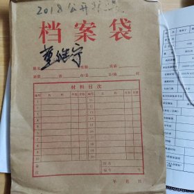 董继宁:档案袋 其中有董继宁签名的45份专业技术人员任职资格申报综合材料表 ：李鹏程15份 徐昊15份 左奇卉15份