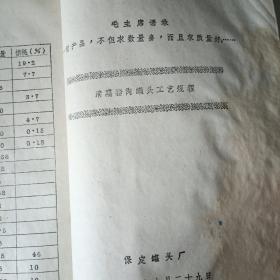 罐头工艺（保定罐头厂60-70年代各种罐头制作工业流程。油印本）