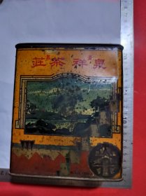晚清民国青岛泉祥茶庄临景思泉，助文思，添诗兴，袪烦闷广告茶筒品佳