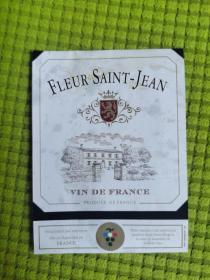 酒标  葡萄酒酒标    FLEUR  SAINT-JEAN
PRODUCE  OF  FRANCE