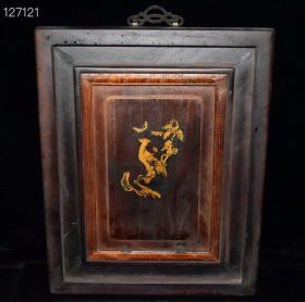 民国王步青花釉里红虾趣图瓷板3x51.5x40.8cm