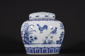 旧藏明代成化青花天字罐