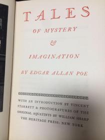 Tales of mystery and imagination by Edgar Allen Poe 爱伦坡奇幻故事 heritage press 出品 Vincent Starrett作序，William Sharp插画