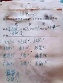 54年陈荣丰医师 伤科处方笺一组