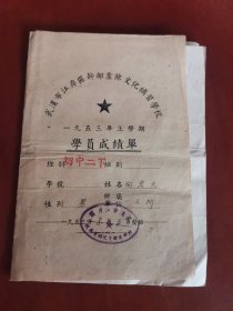 学科结业证书1955年