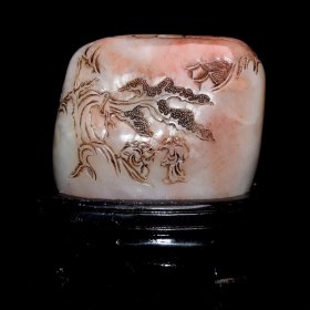 早期收藏 老寿山石芙蓉石摆件 重量：526克
