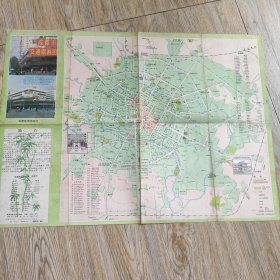老地图成都市交通旅游图199105