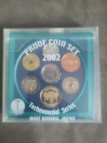 硬币，日本2002年，方盒，精制币套装。