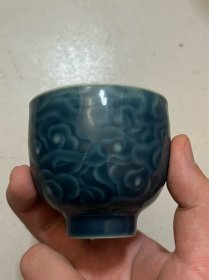 蓝釉茶杯