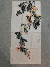 四川著名画家 马桂淑 国画花鸟画心软片原稿手绘真迹保真（品弱看图下单）