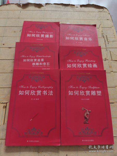 艺术知识与欣赏丛书：如何欣赏音乐+如何欣赏绘画+如何欣赏摄影+如何欣赏盆景根雕和奇石+ 如何欣赏书法+如何欣赏雕塑 (全六册)
