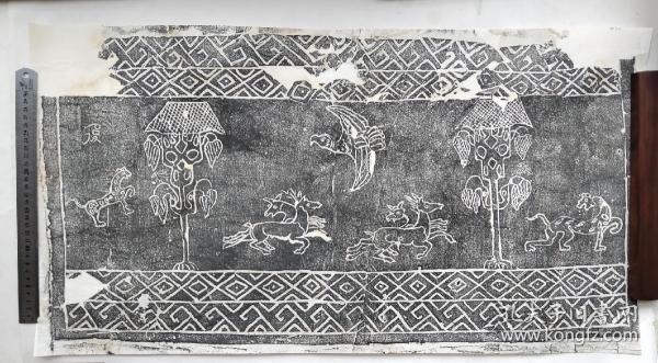 清拓洛阳汉画像石一张，少见！有2方收藏印，低价出