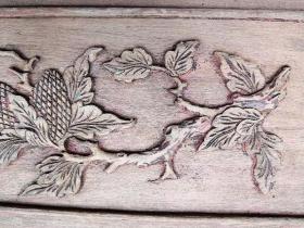 清代精雕花板木雕一对