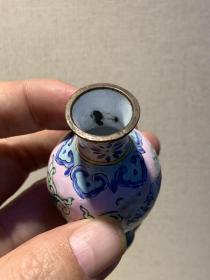 乾隆时期铜胎画珐琅文房把玩赏件小观音瓶