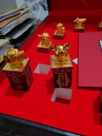 鎏金珐琅国宝十二兽首和田青玉印章/艺术生肖印章珍藏版