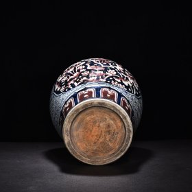 旧藏 明永乐青花釉里红一路连科纹梅瓶 高43厘米 宽26厘米
