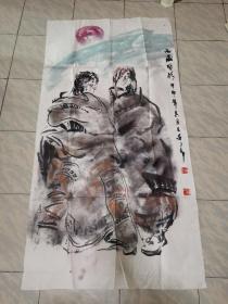 长安三郎高民利西藏风情人物画一幅