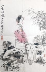赵建华小乔初嫁图67*46
赵建华，中国美术家协会会员，上海美术家协会会员，国家三级美术师。上海市宝山区美术家协会理事。1978年月10月出生于湖南衡东，毕业于海军大连舰艇学院、解放军艺术学院。