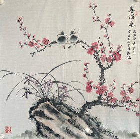 霍岩 画芯尺寸68x68cm 实物拍摄，品相如图，纯手绘。