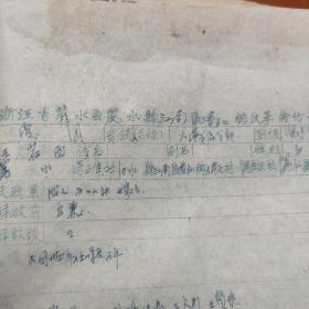 1952年浙江省丽水县江南区港和乡反革命分子情况调查登记表2张。