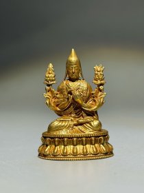 纯金宗喀巴寸佛